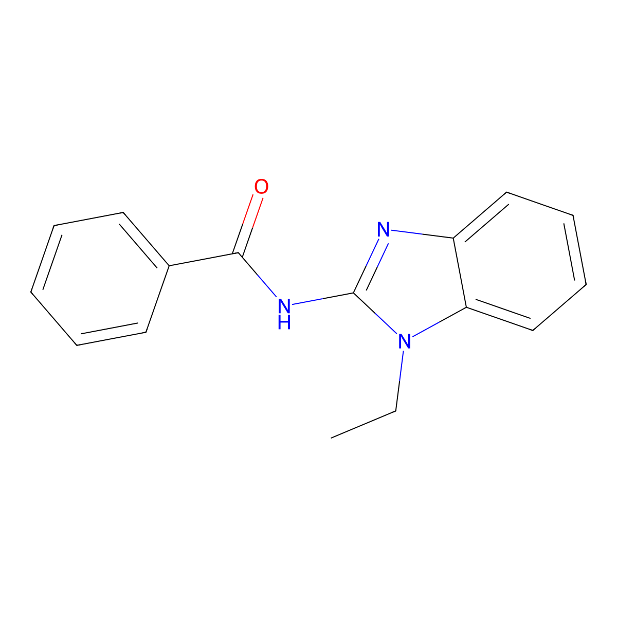 N-(1-ethylbenzimidazol-2-yl)benzamide molecular structure, CAS 375358-85-3