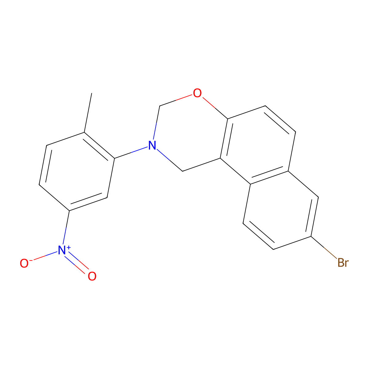 8-Bromo-2-(2-methyl-5-nitrophenyl)-1,3-dihydrobenzo[f][1,3]benzoxazine molecular structure, CAS 375358-89-7