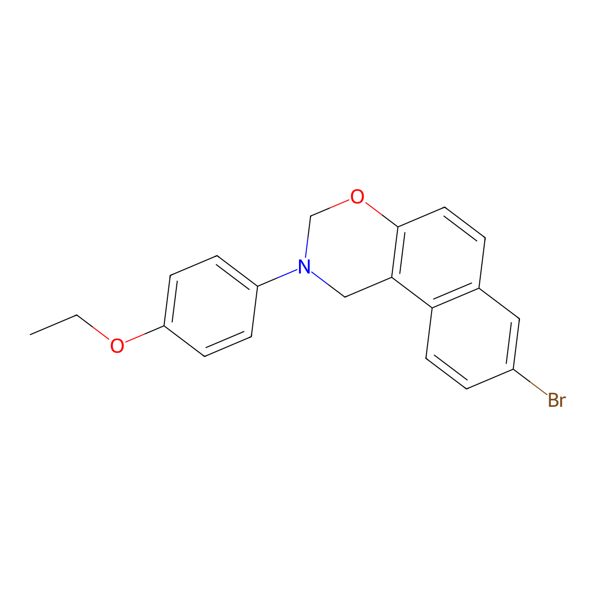 8-Bromo-2-(4-ethoxyphenyl)-1,3-dihydrobenzo[f][1,3]benzoxazine molecular structure, CAS 375359-19-6