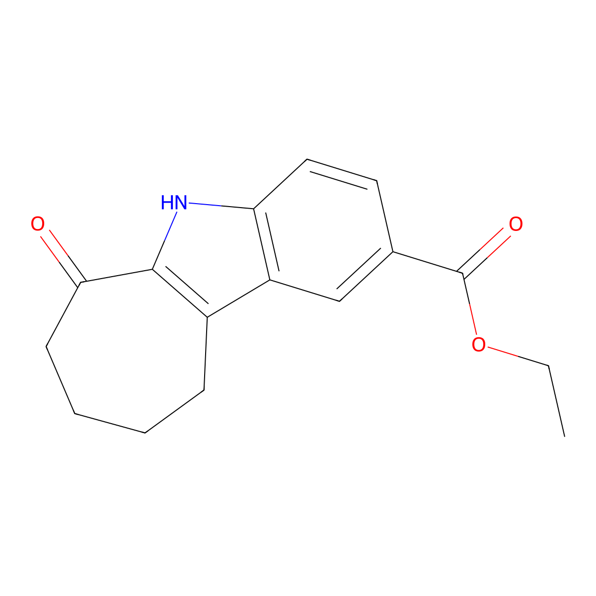 Ethyl 6-oxo-5,6,7,8,9,10-hexahydrocyclohepta[b]indole-2-carboxylate molecular structure, CAS 375359-31-2