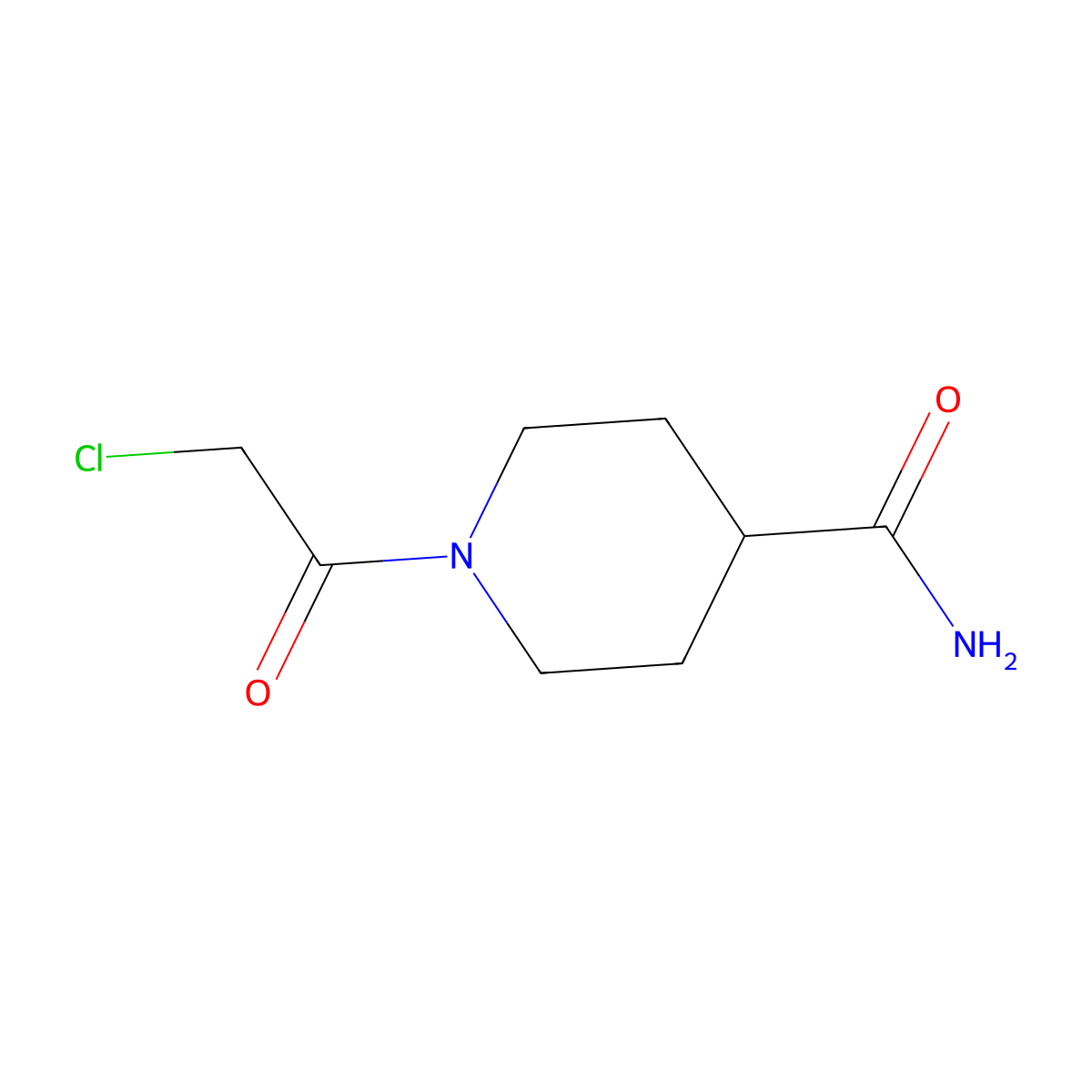 1-(2-Chloroacetyl)piperidine-4-carboxamide molecular structure, CAS 375359-83-4