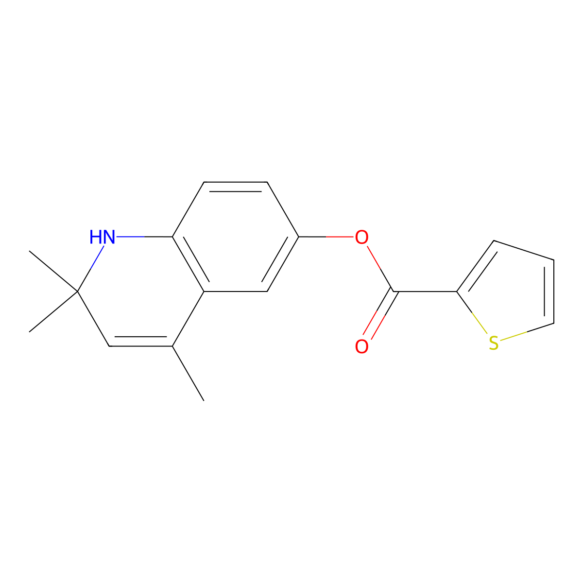 2,2,4-Trimethyl-1,2-dihydroquinolin-6-yl thiophene-2-carboxylate molecular structure, CAS 375359-94-7