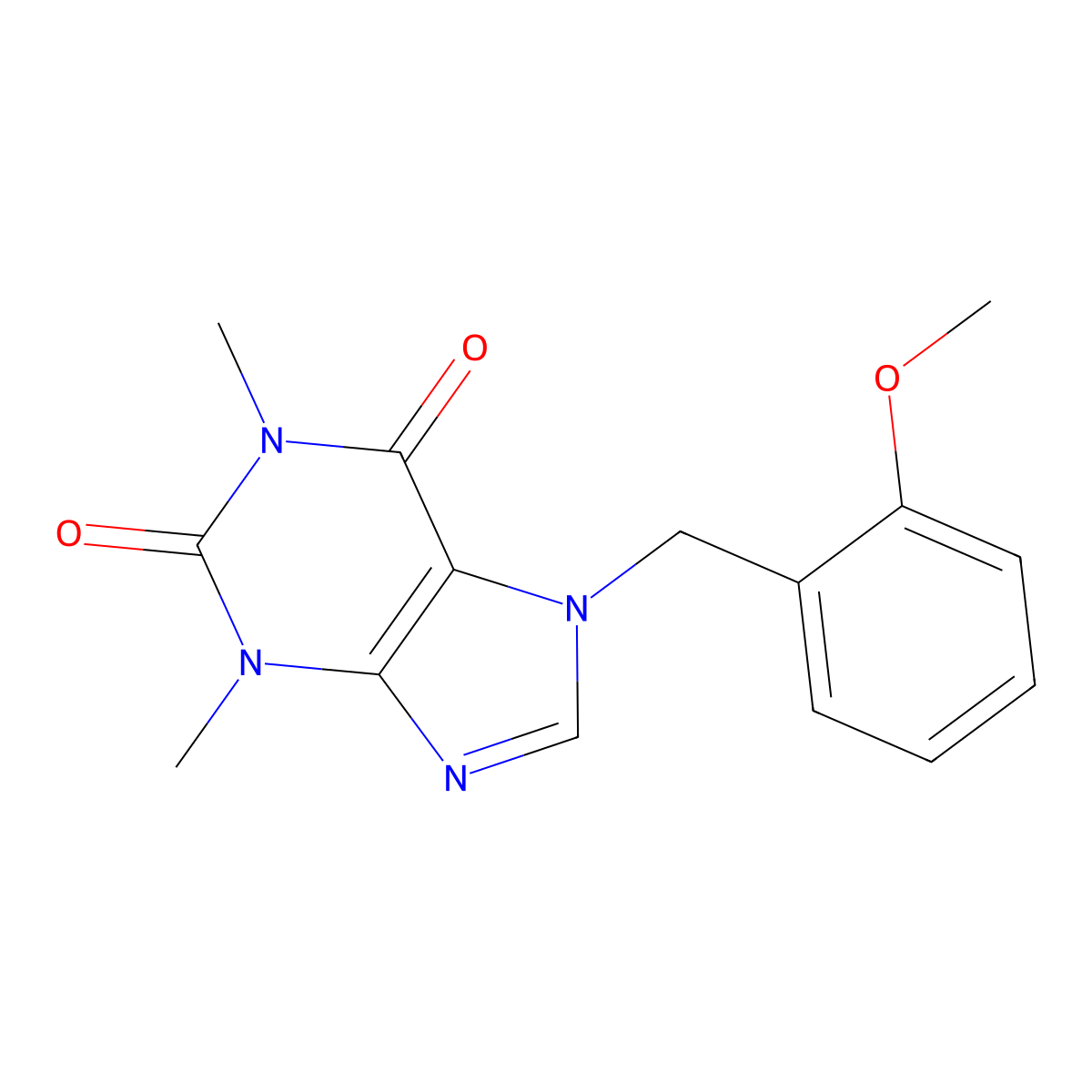 7-[(2-Methoxyphenyl)methyl]-1,3-dimethylpurine-2,6-dione molecular structure, CAS 375359-96-9