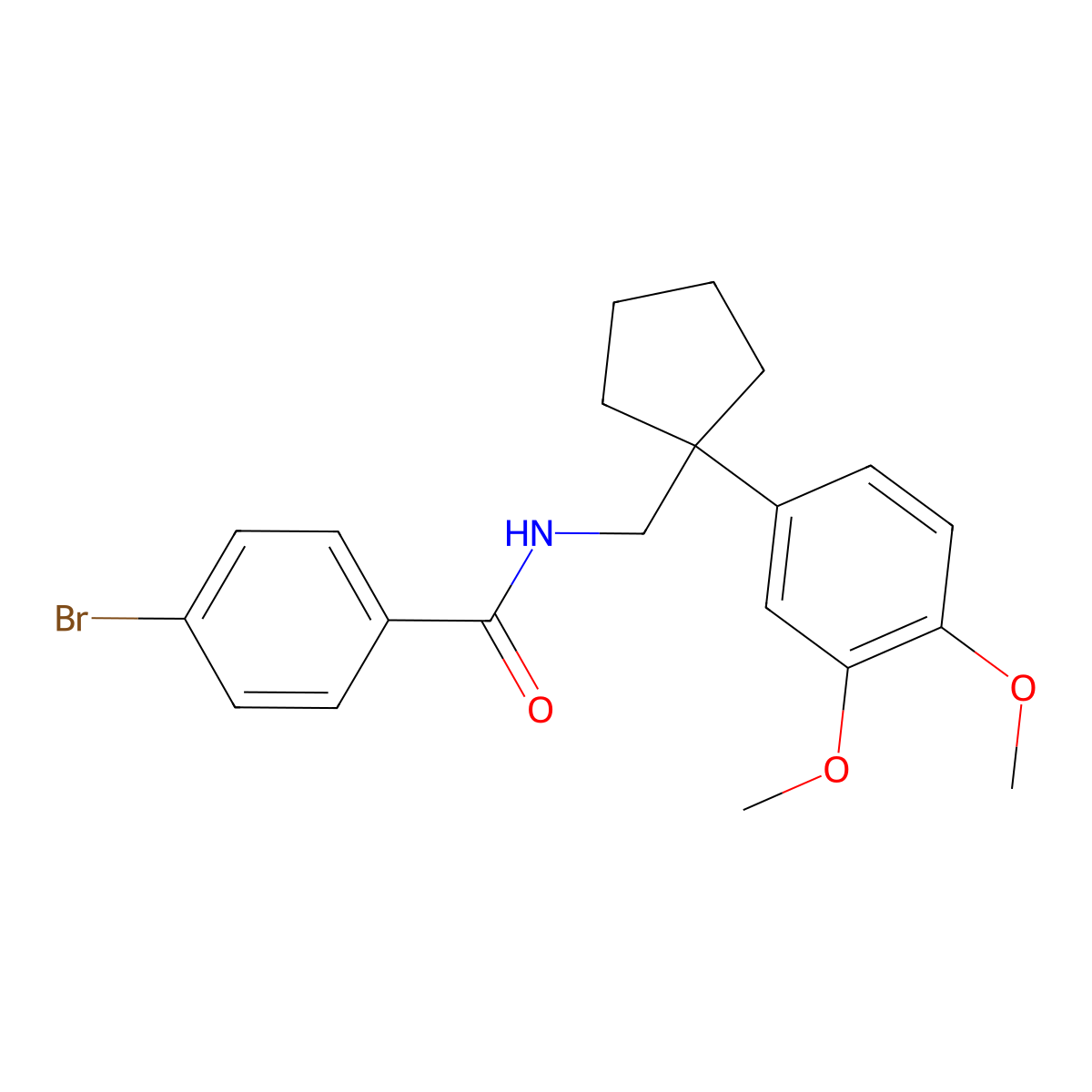 4-bromo-N-[[1-(3,4-dimethoxyphenyl)cyclopentyl]methyl]benzamide molecular structure, CAS 375360-75-1