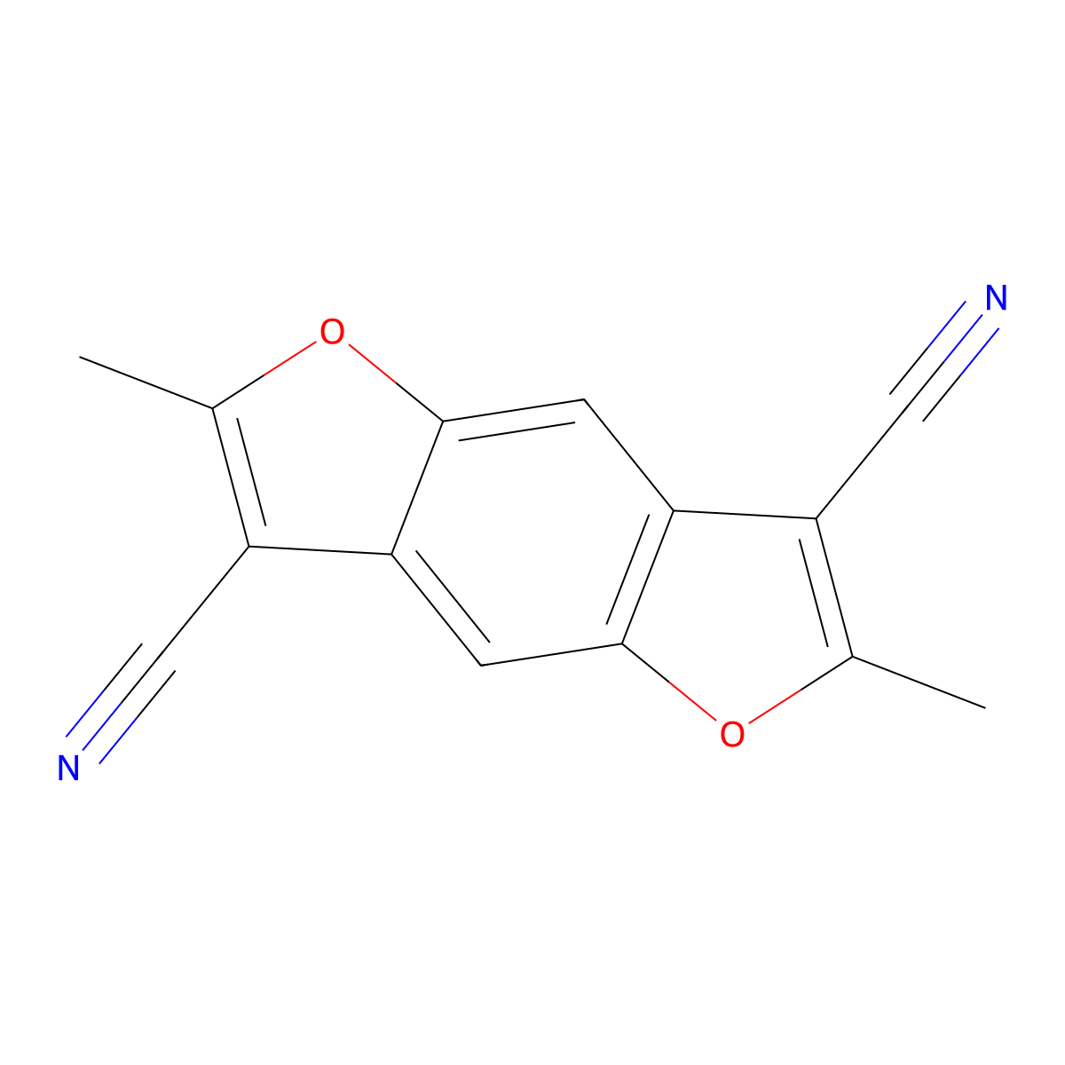 2,6-Dimethylfuro[2,3-f][1]benzofuran-3,7-dicarbonitrile molecular structure, CAS 375362-25-7
