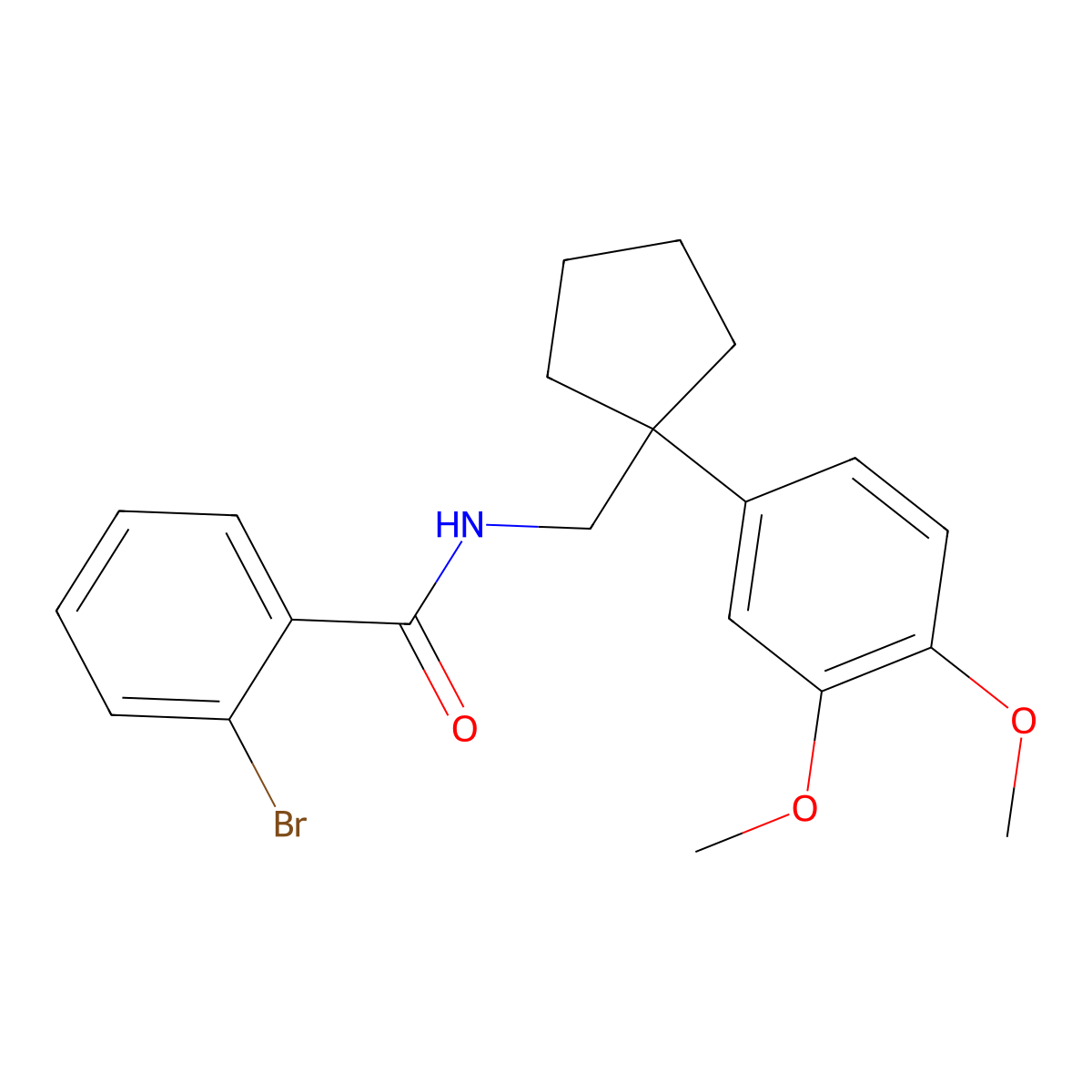 2-bromo-N-[[1-(3,4-dimethoxyphenyl)cyclopentyl]methyl]benzamide molecular structure, CAS 375362-36-0