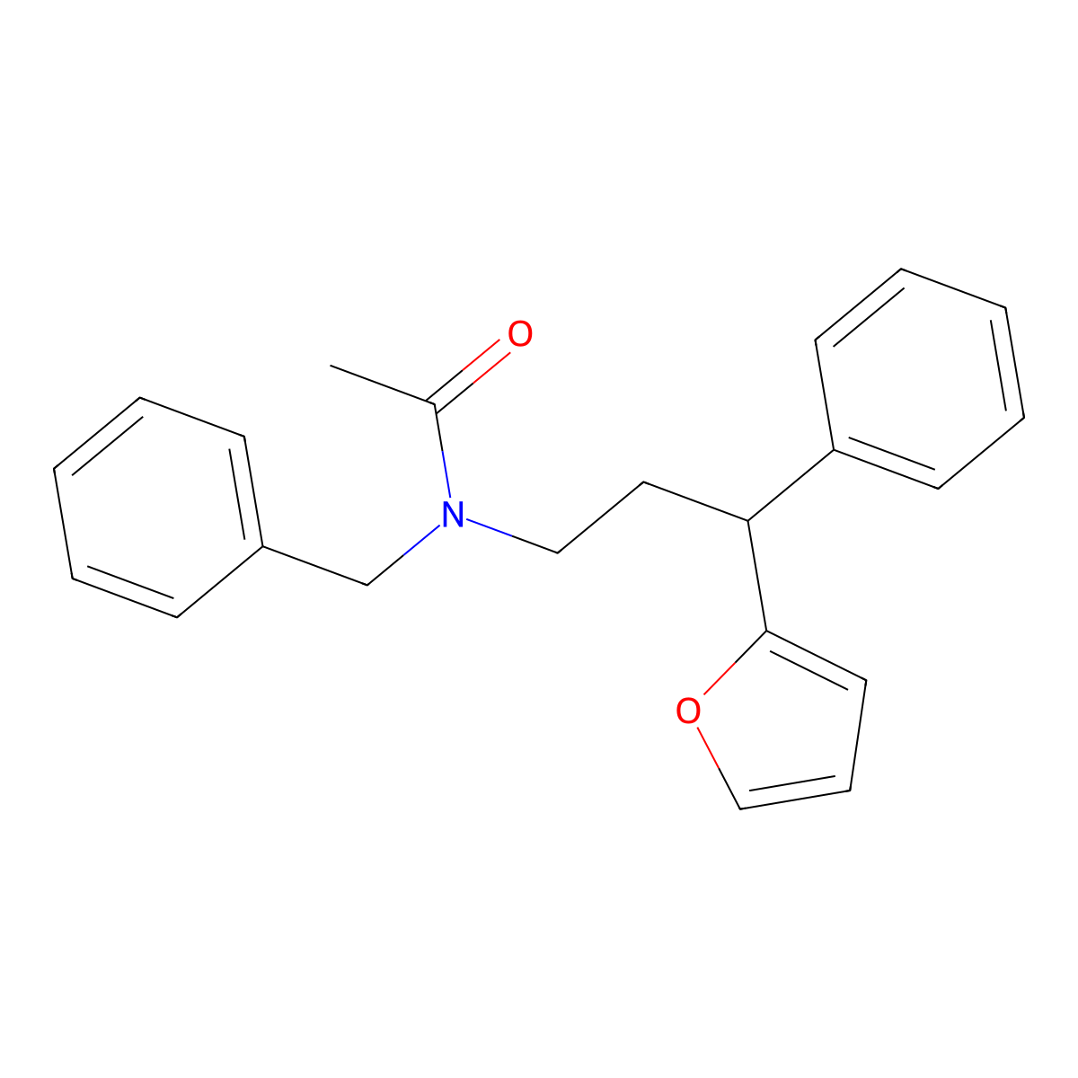 N-benzyl-N-[3-(furan-2-yl)-3-phenylpropyl]acetamide molecular structure, CAS 375363-22-7