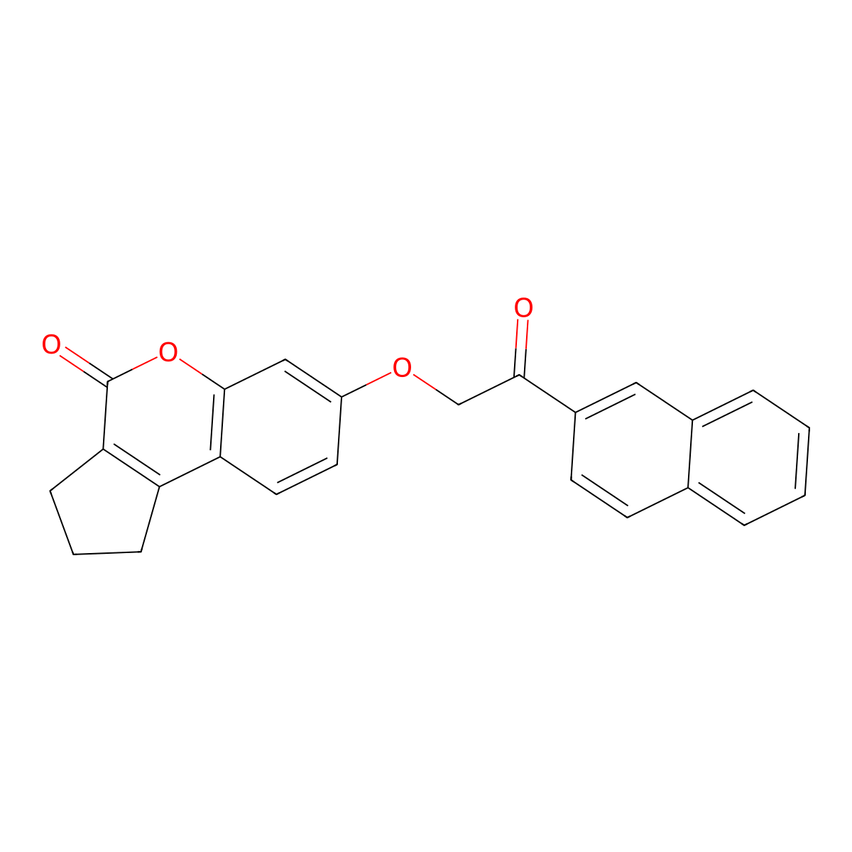 7-(2-(naphthalen-2-yl)-2-oxoethoxy)-2,3-dihydrocyclopenta[c]chromen-4(1H)-one molecular structure, CAS 375363-37-4