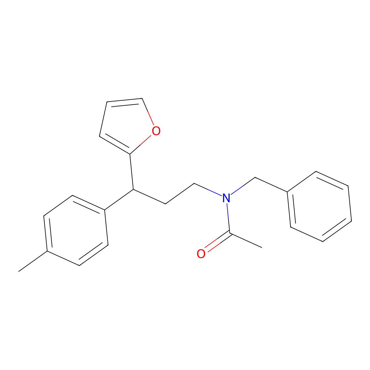 N-benzyl-N-[3-(furan-2-yl)-3-(4-methylphenyl)propyl]acetamide molecular structure, CAS 375363-59-0