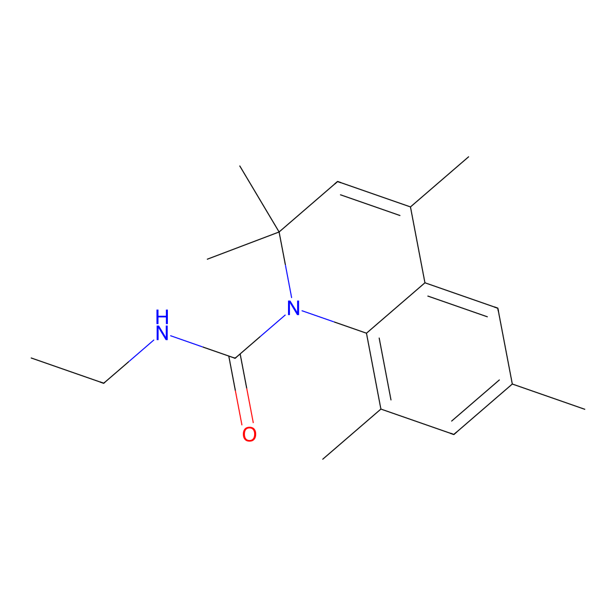 N-ethyl-2,2,4,6,8-pentamethylquinoline-1-carboxamide molecular structure, CAS 375364-43-5