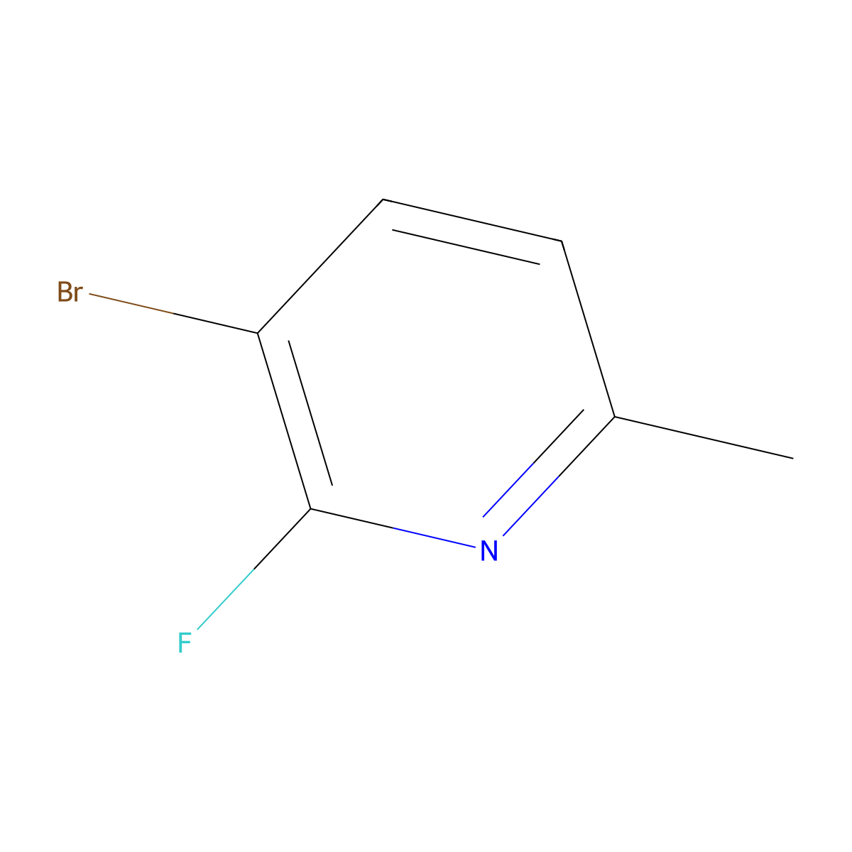 3-Bromo-2-fluoro-6-methylpyridine molecular structure, CAS 375368-78-8