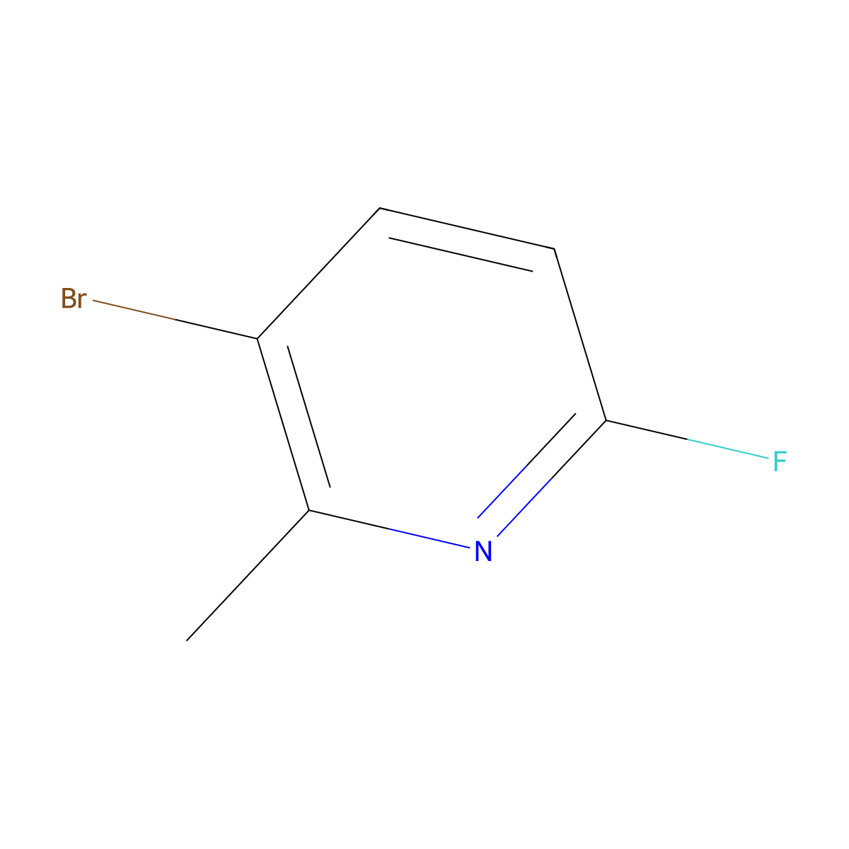3-Bromo-6-fluoro-2-methylpyridine molecular structure, CAS 375368-83-5