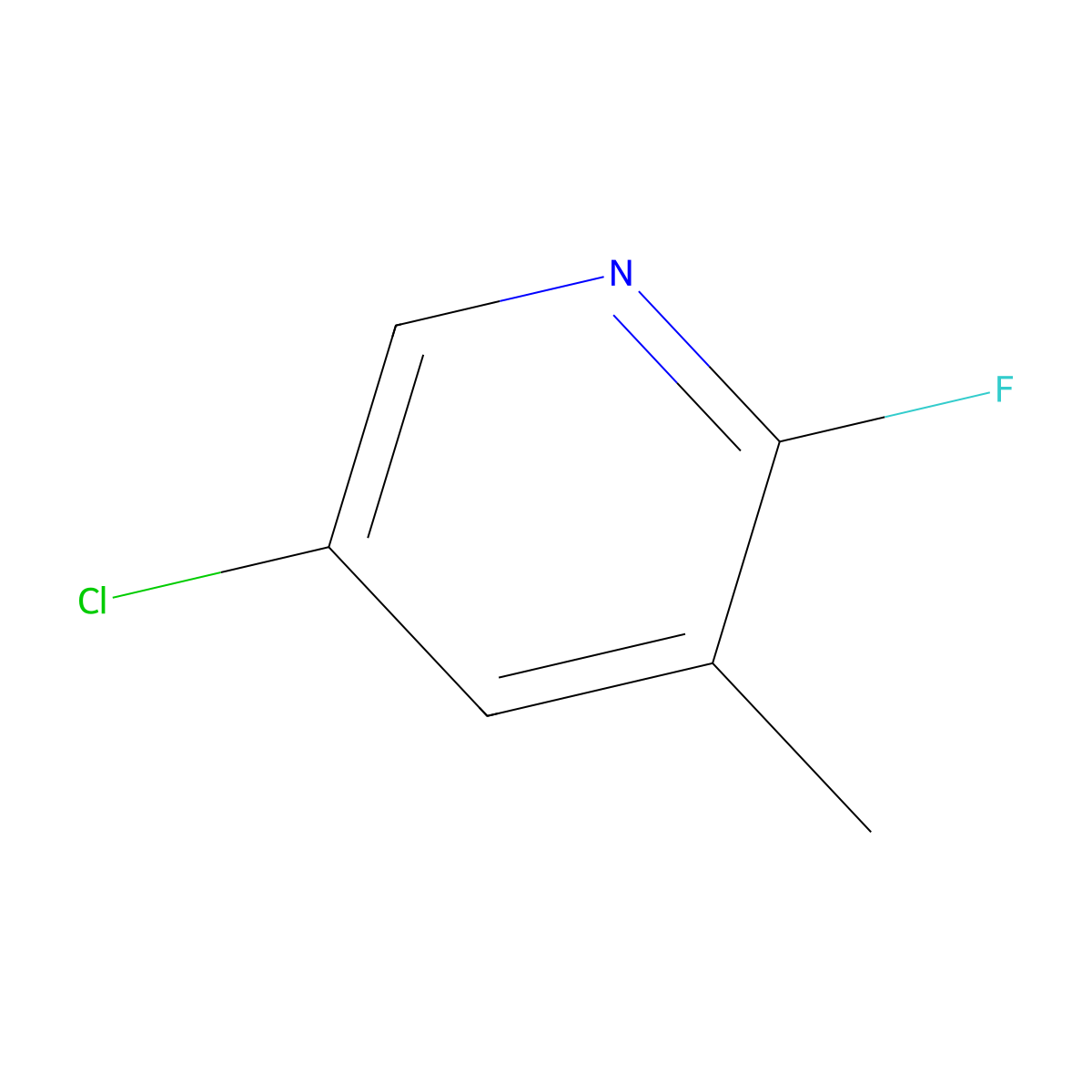 5-Chloro-2-fluoro-3-methylpyridine molecular structure, CAS 375368-84-6