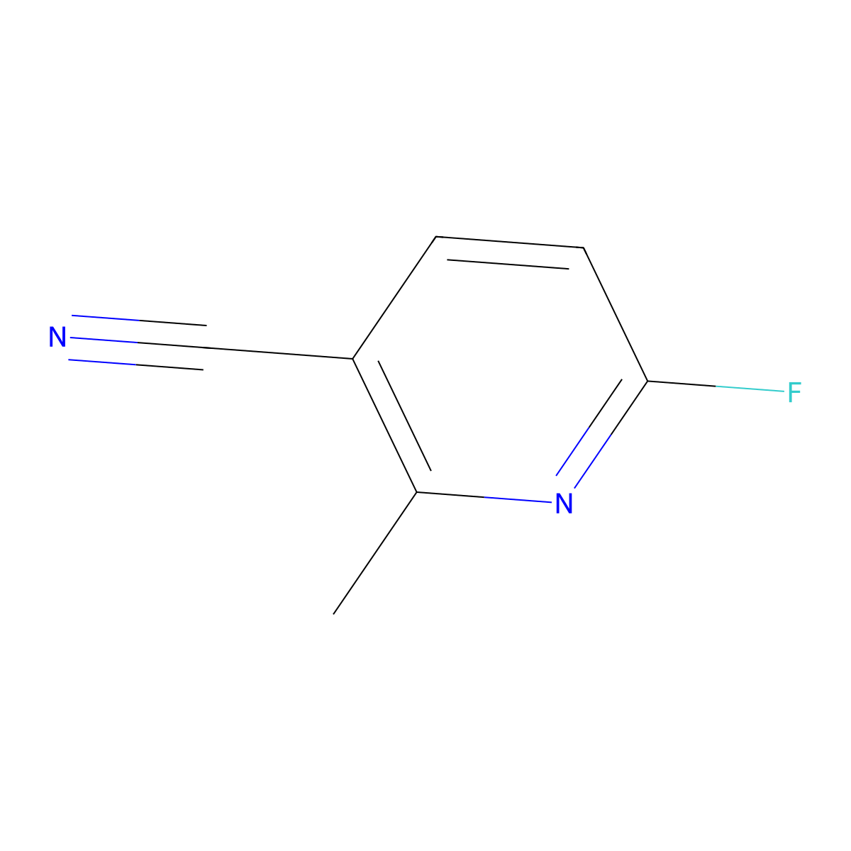 6-Fluoro-2-methylpyridine-3-carbonitrile molecular structure, CAS 375368-85-7