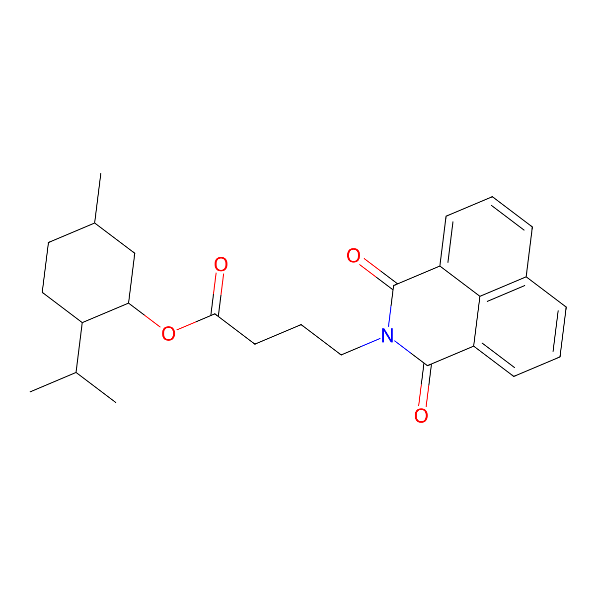 (5-Methyl-2-propan-2-ylcyclohexyl) 4-(1,3-dioxobenzo[de]isoquinolin-2-yl)butanoate molecular structure, CAS 375387-84-1