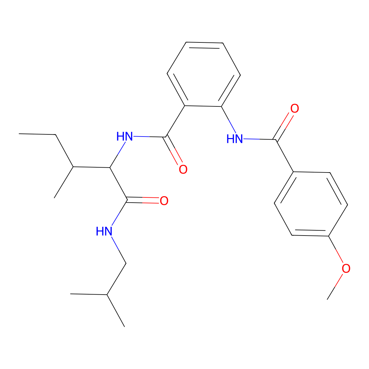 2-[(4-methoxybenzoyl)amino]-N-[3-methyl-1-(2-methylpropylamino)-1-oxopentan-2-yl]benzamide molecular structure, CAS 375388-11-7