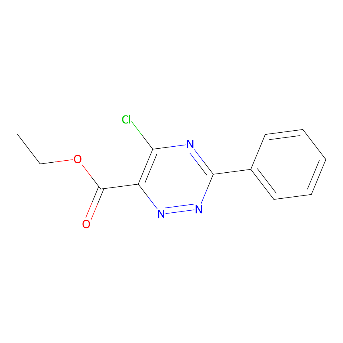 1,2,4-Triazine-6-carboxylic acid, 5-chloro-3-phenyl-, ethyl ester molecular structure, CAS 37539-91-6