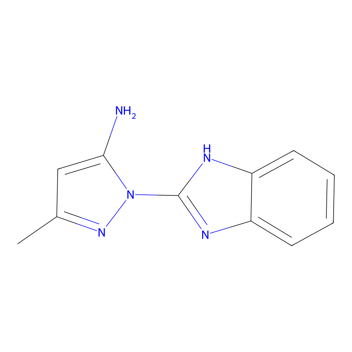 1-(1H-Benzo[d]imidazol-2-yl)-3-methyl-1H-pyrazol-5-amine molecular structure, CAS 375394-74-4
