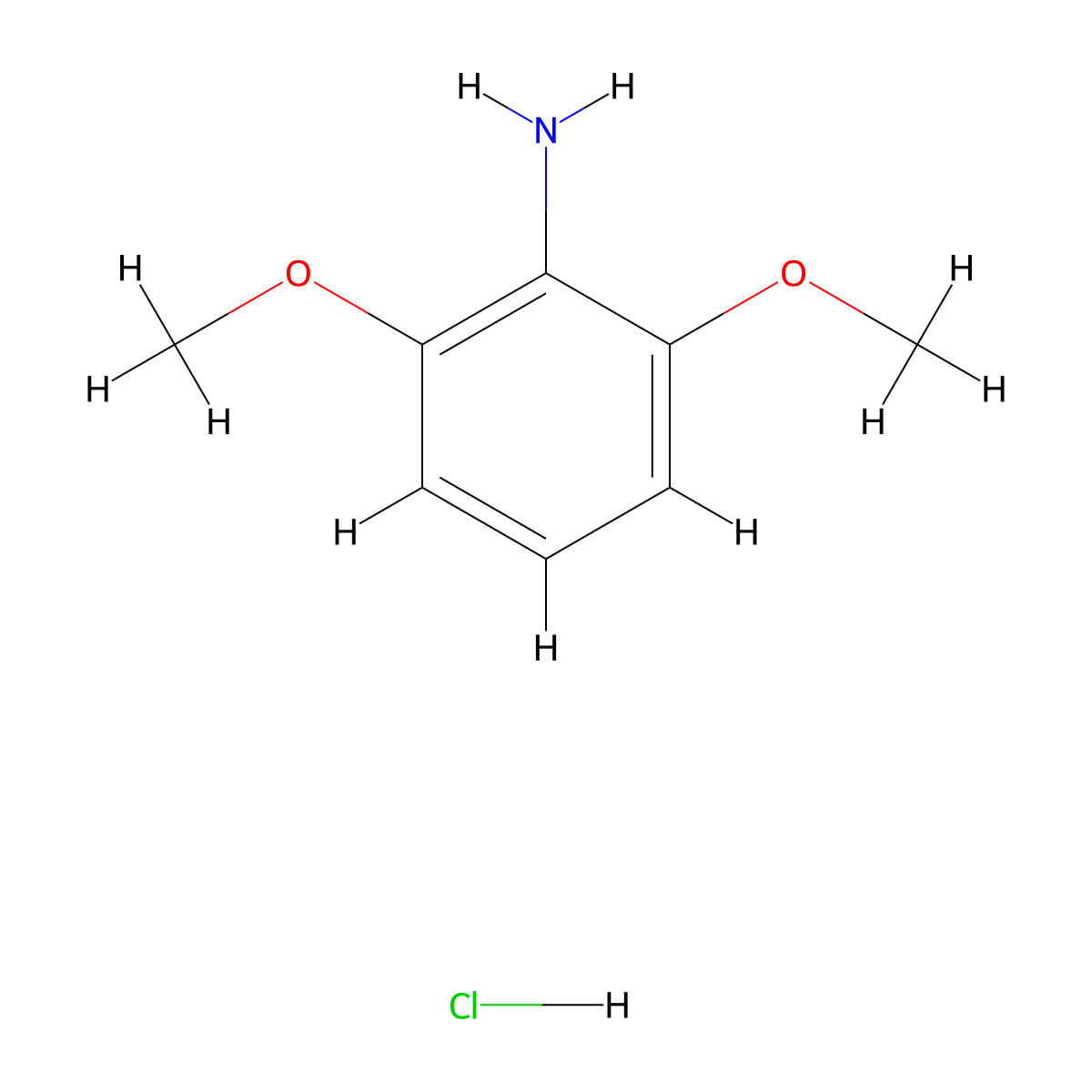 2,6-Dimethoxyaniline hydrochloride molecular structure, CAS 375397-36-7