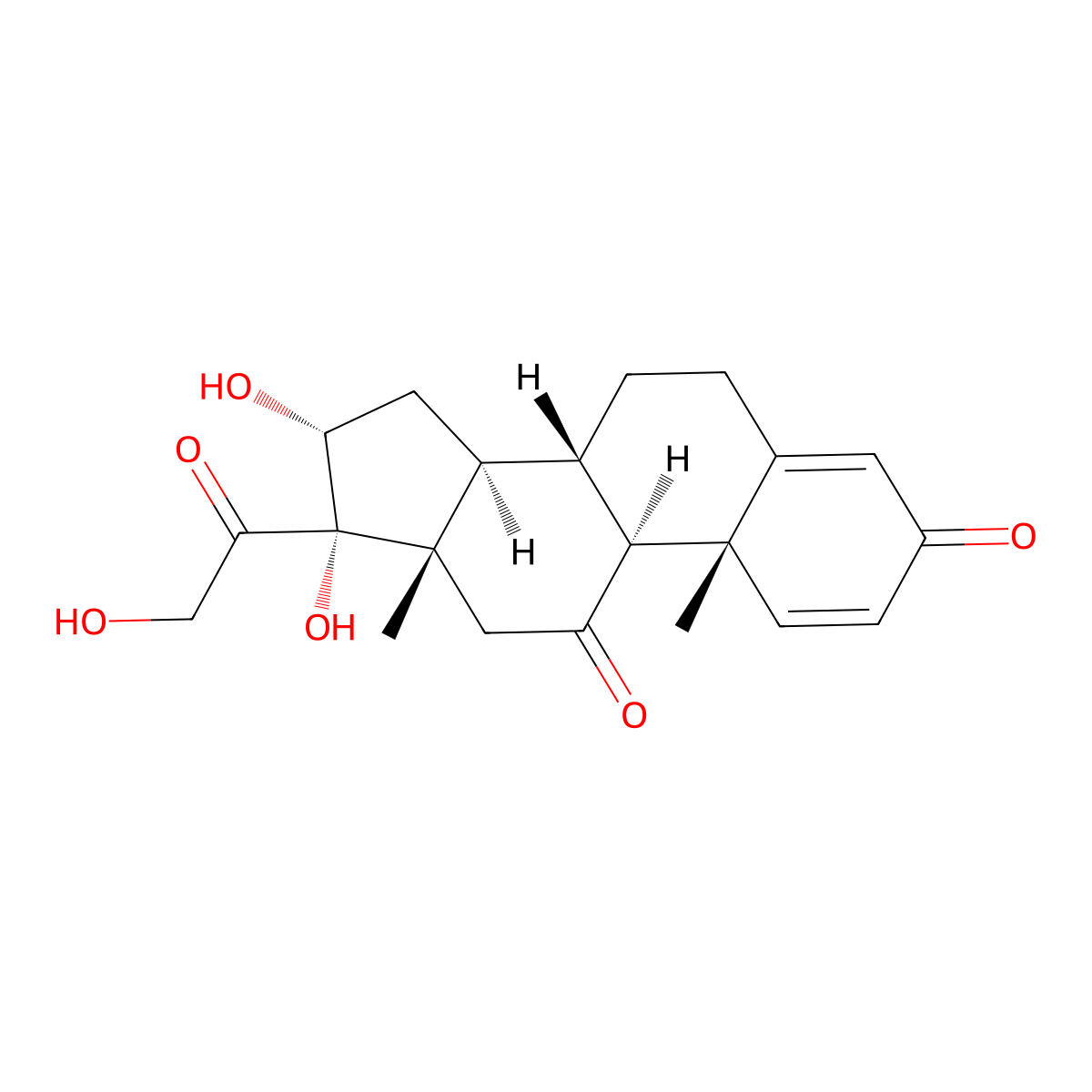 11-Keto-16alpha-hydroxyprednisolone molecular structure, CAS 3754-05-0
