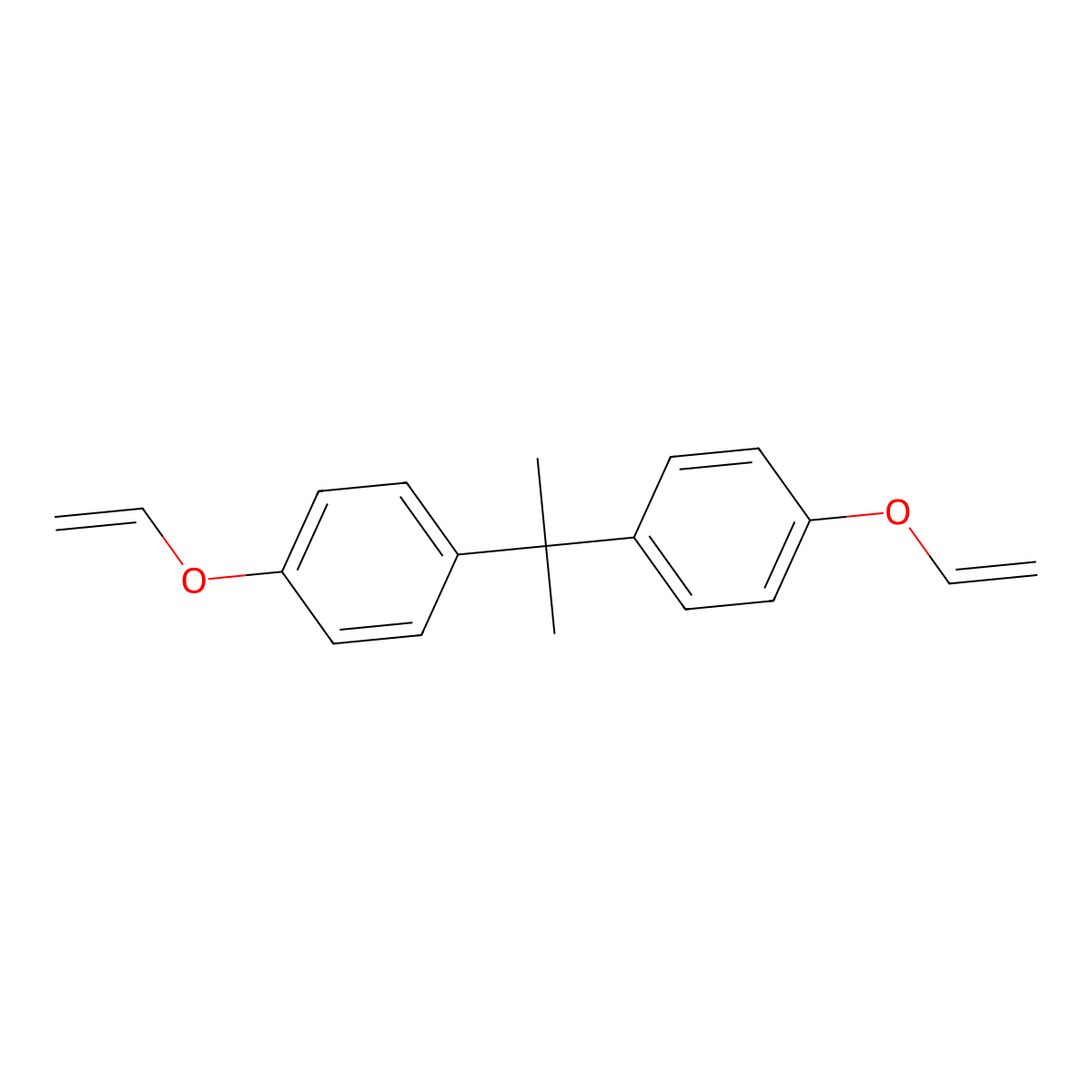 Benzene, 1,1'-(1-methylethylidene)bis(4-(ethenyloxy)- molecular structure, CAS 3754-60-7
