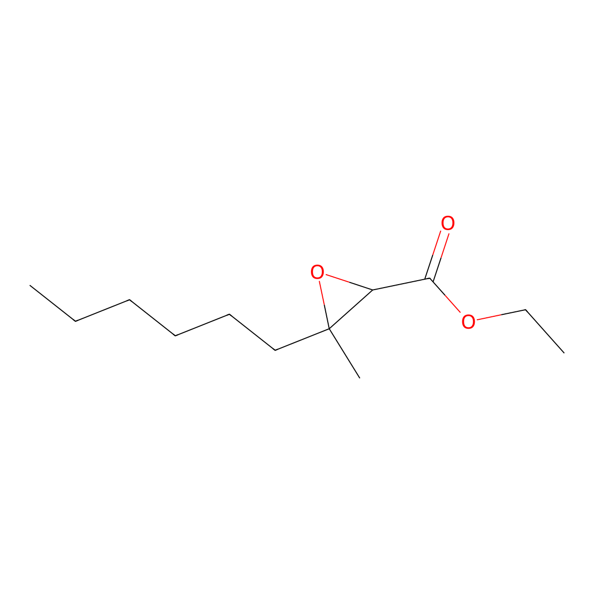 Ethyl 3-hexyl-3-methyloxirane-2-carboxylate molecular structure, CAS 37545-94-1