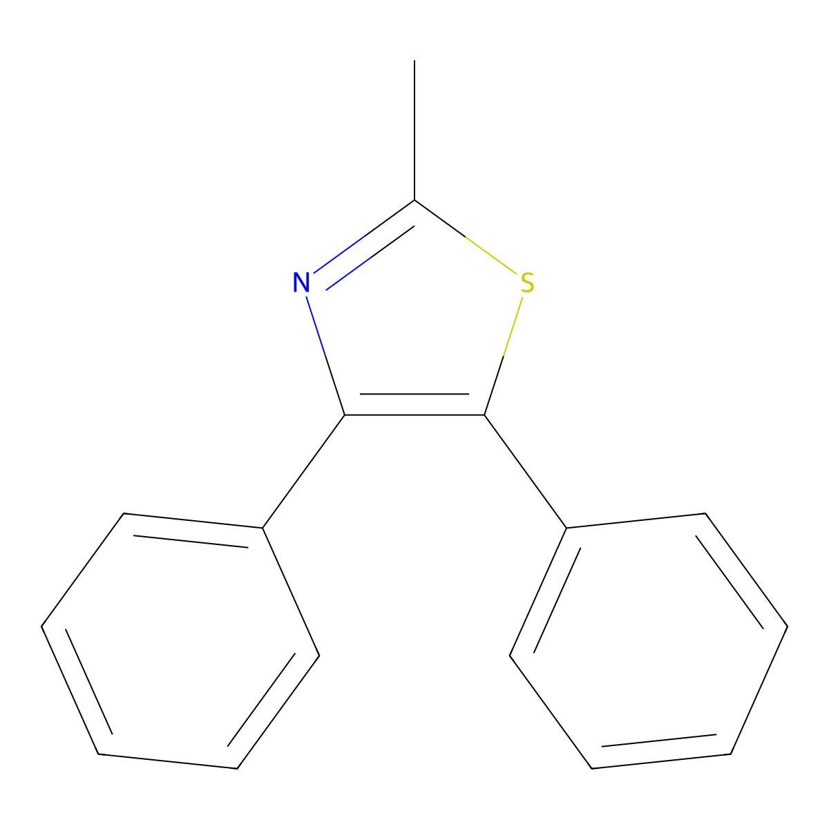 2-Methyl-4,5-diphenylthiazole molecular structure, CAS 3755-83-7