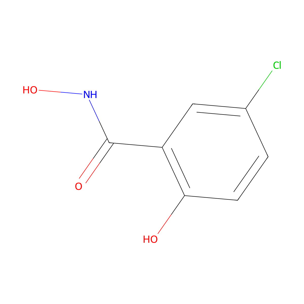 Benzamide, 5-chloro-N,2-dihydroxy- molecular structure, CAS 37551-43-2