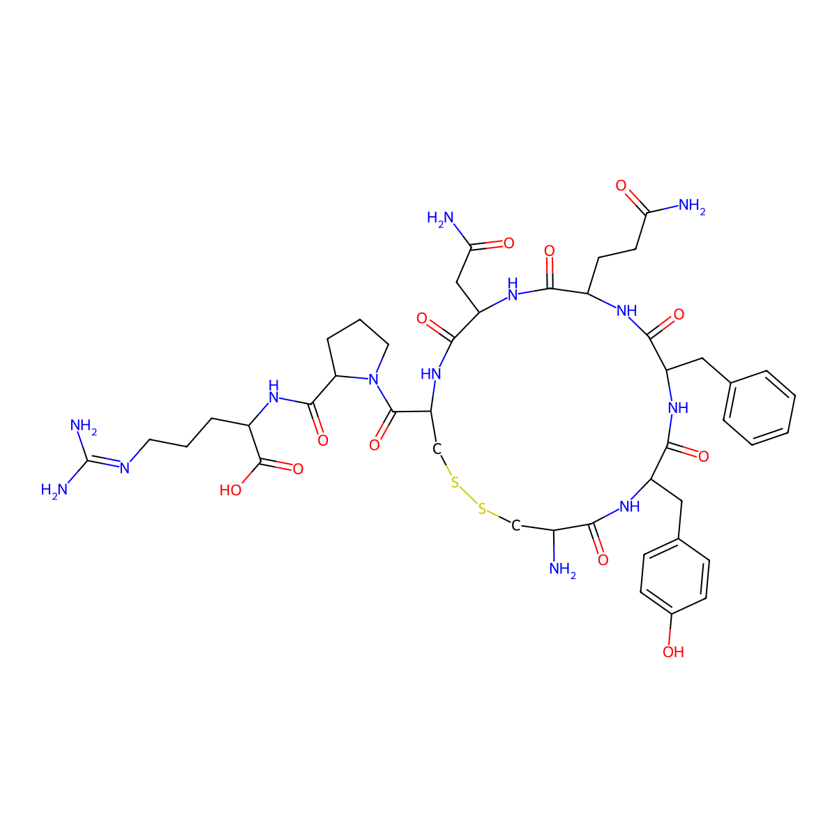 argipressin, des-GlyNH2(9)- molecular structure, CAS 37552-33-3