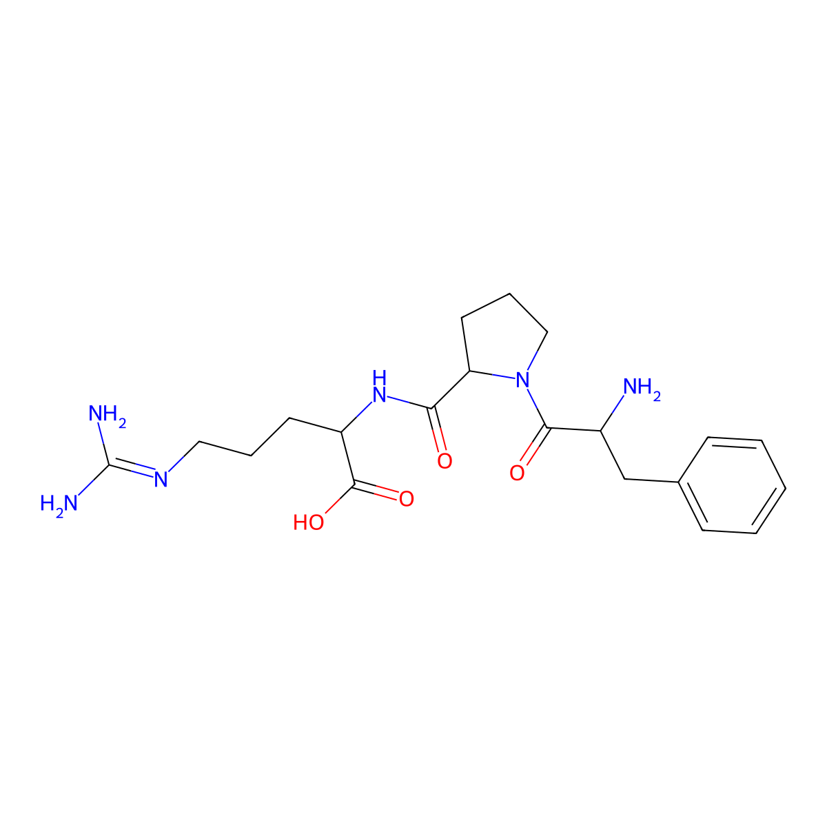 (2S)-2-[[(2S)-1-[(2S)-2-amino-3-phenylpropanoyl]pyrrolidine-2-carbonyl]amino]-5-(diaminomethylideneamino)pentanoic acid molecular structure, CAS 37553-80-3