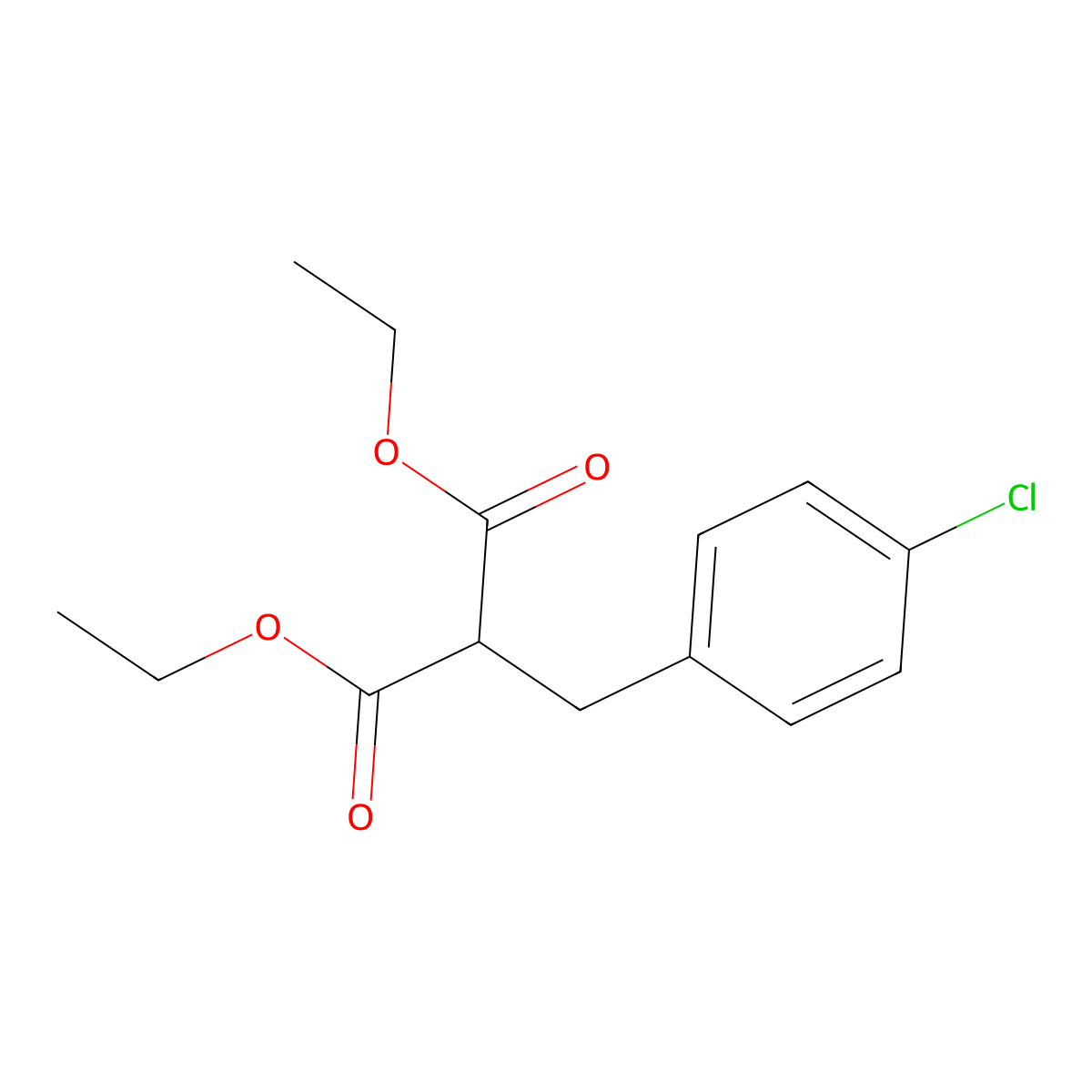 1,3-Diethyl 2-[(4-chlorophenyl)-methyl]propanedioate molecular structure, CAS 37556-13-1