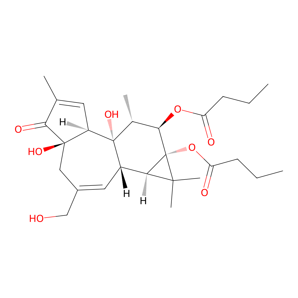 Phorbol 12,13-Dibutyrate molecular structure, CAS 37558-16-0