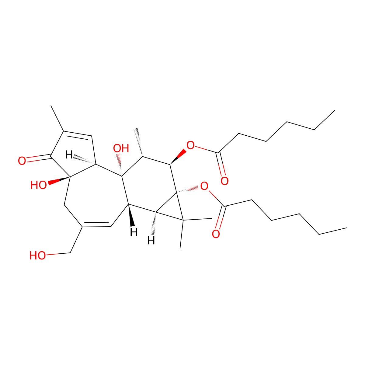 Phorbol-12,13-dihexanoate molecular structure, CAS 37558-17-1
