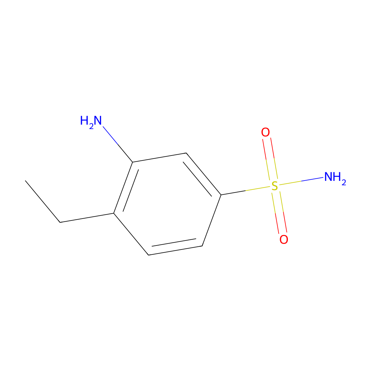3-Amino-4-ethylbenzene-1-sulfonamide molecular structure, CAS 37559-29-8