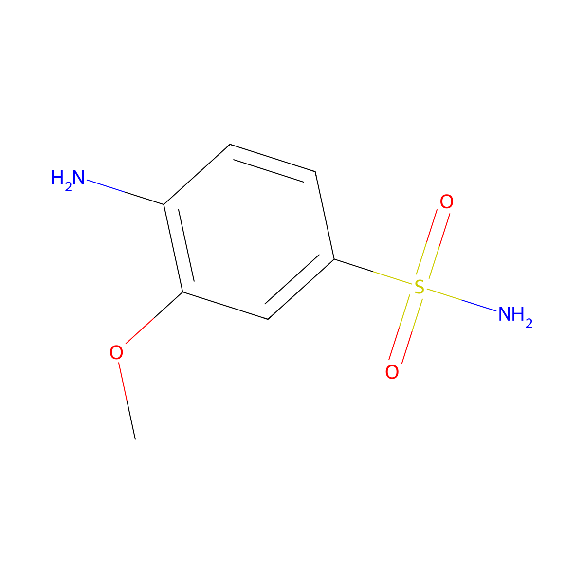4-Amino-3-methoxybenzenesulfonamide molecular structure, CAS 37559-30-1