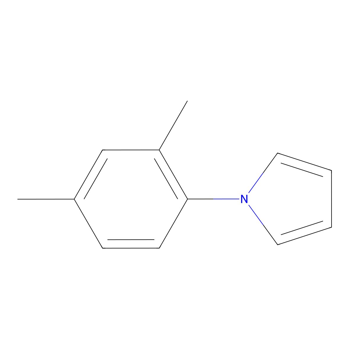 1-(2,4-dimethylphenyl)-1H-pyrrole molecular structure, CAS 37560-43-3