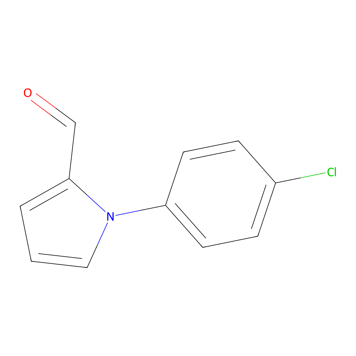 1-(4-chlorophenyl)-1H-pyrrole-2-carbaldehyde molecular structure, CAS 37560-50-2