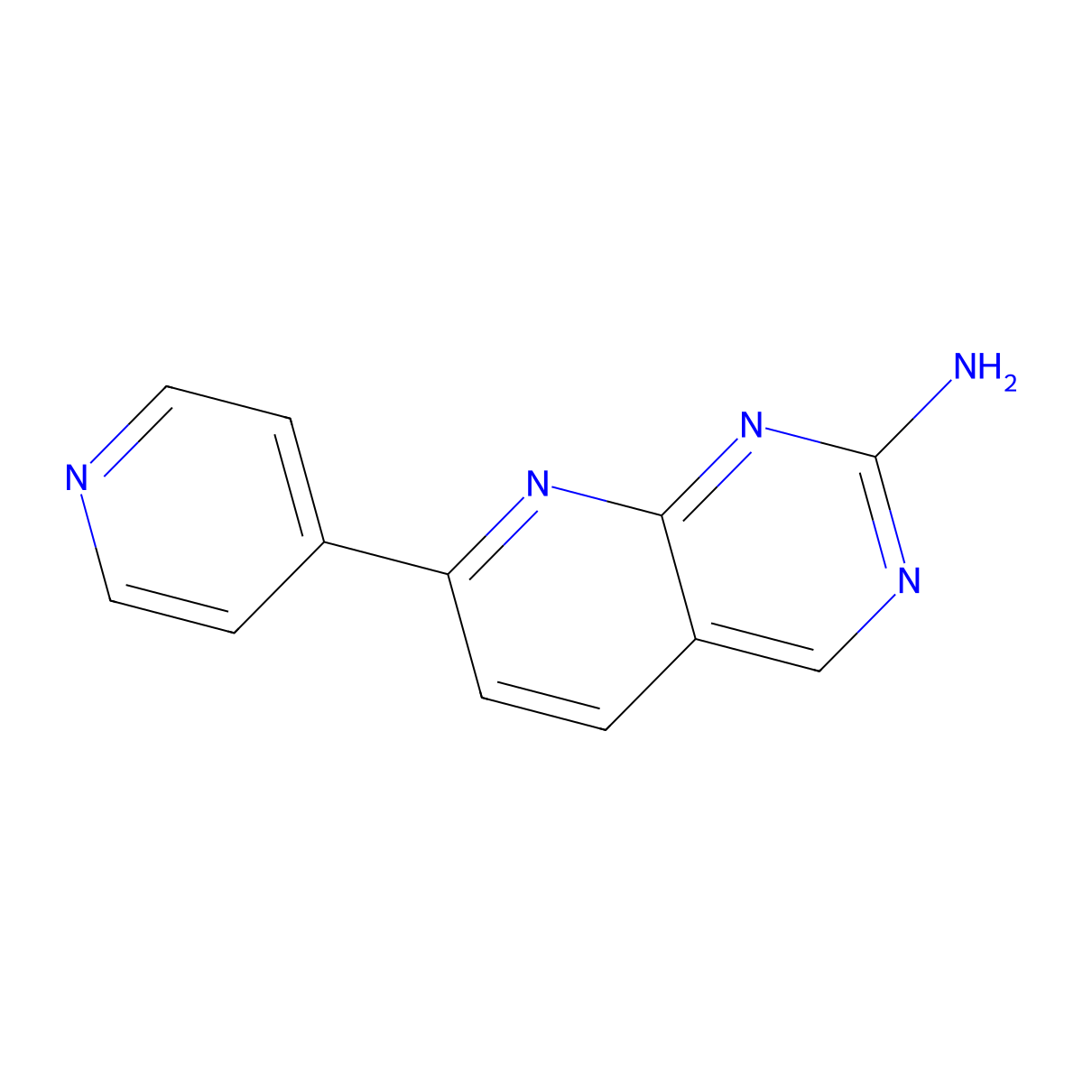 7-Pyridin-4-yl-pyrido[2,3-d]pyrimidin-2-ylamine molecular structure, CAS 37562-47-3