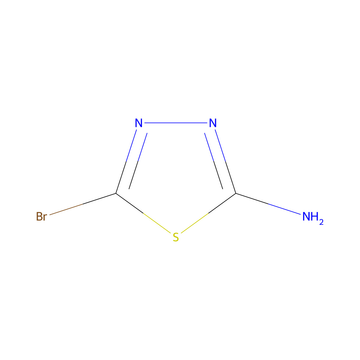 2-Amino-5-bromo-1,3,4-thiadiazole molecular structure, CAS 37566-39-5