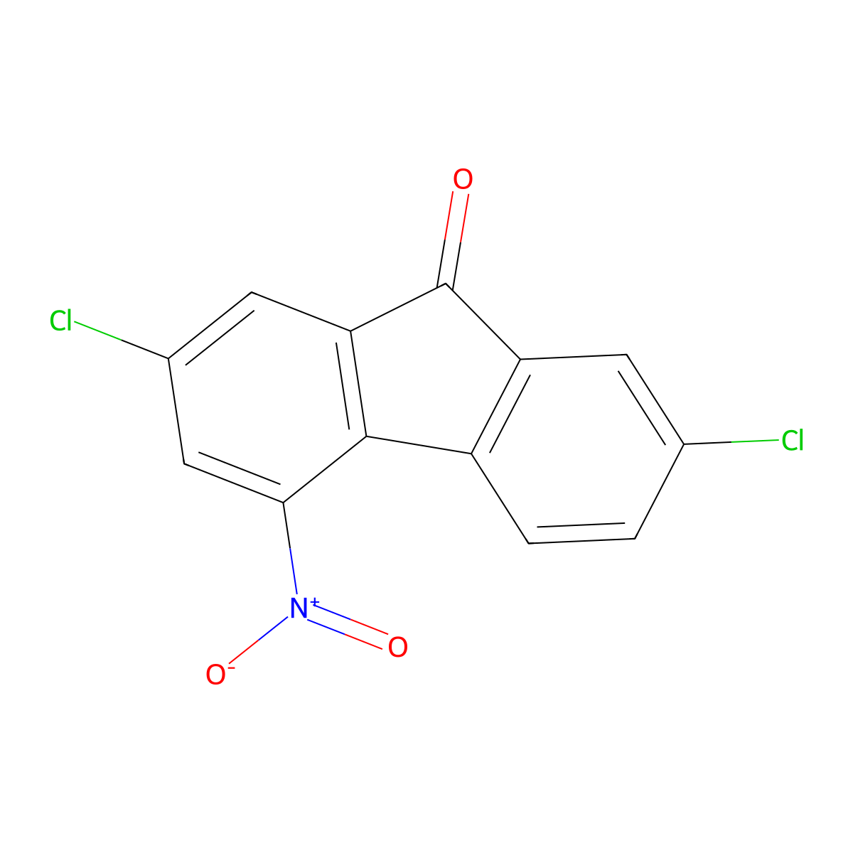 2,7-Dichloro-4-nitro-9h-fluoren-9-one molecular structure, CAS 37568-11-9