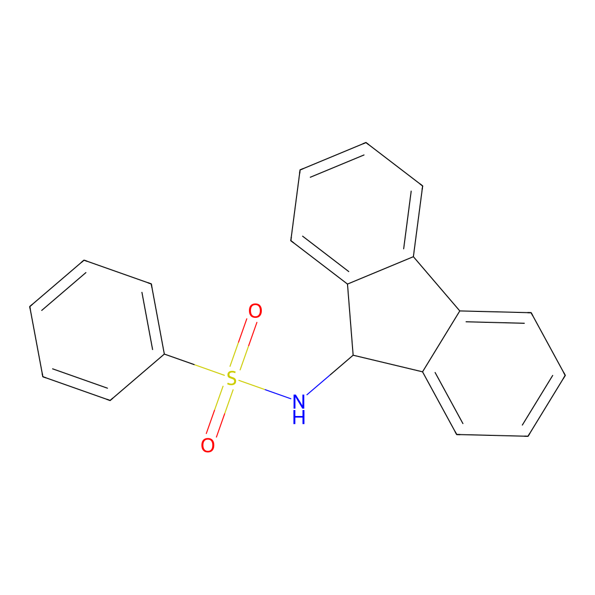 N-(9H-fluoren-9-yl)benzenesulfonamide molecular structure, CAS 37568-29-9