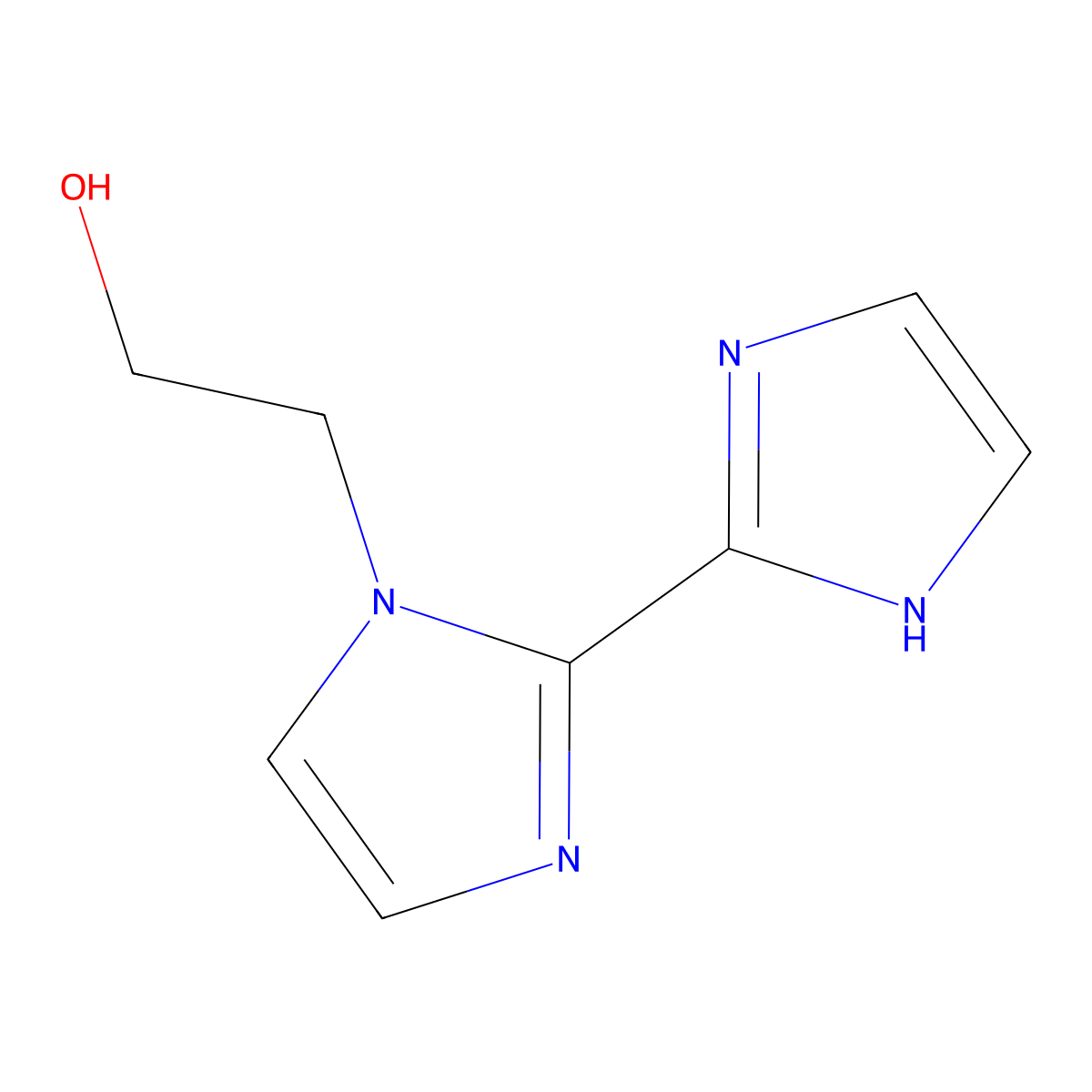 2-(1H,1'H-[2,2'-biimidazol]-1-yl)ethanol molecular structure, CAS 37570-91-5