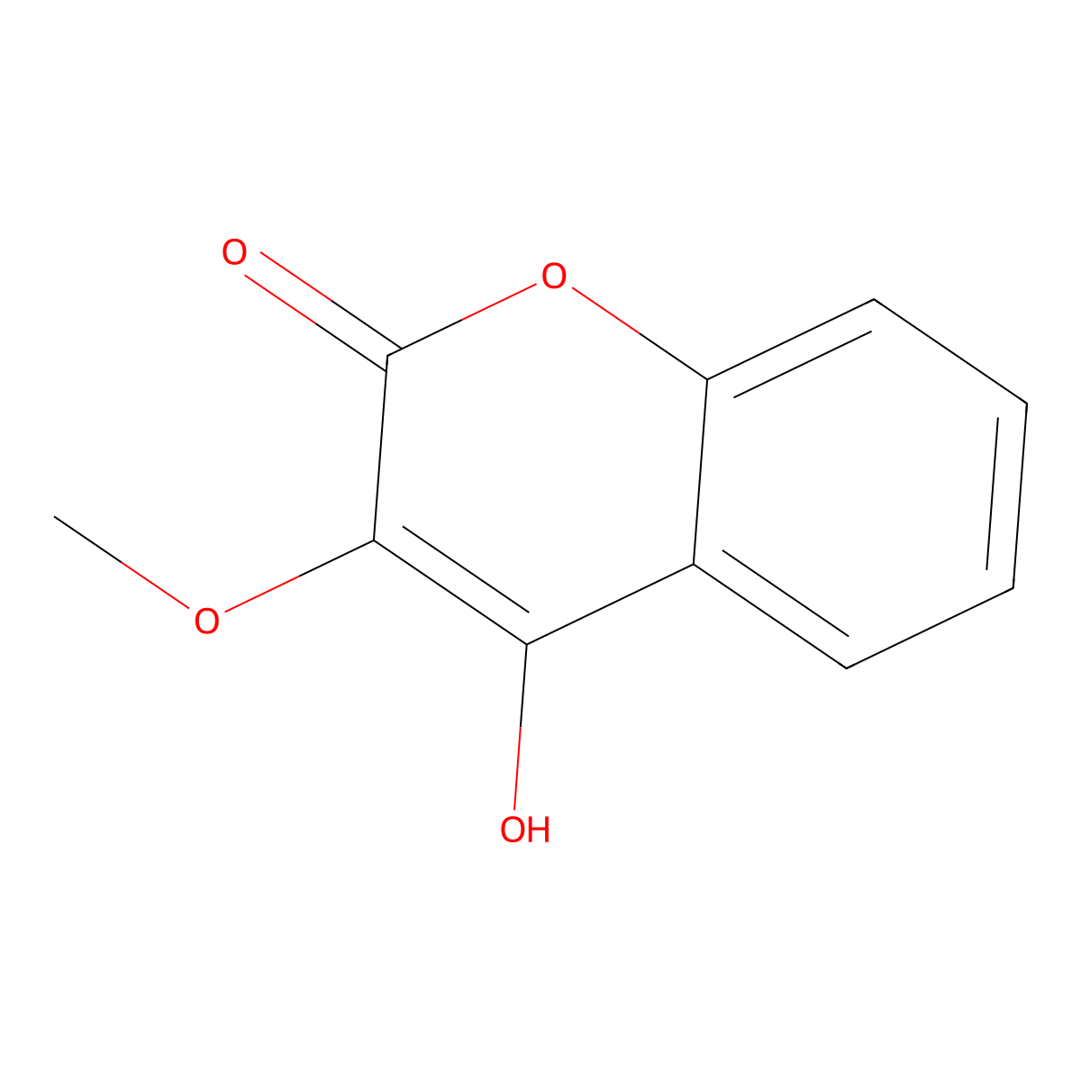 3-Methoxy-4-hydroxycoumarin molecular structure, CAS 37571-01-0