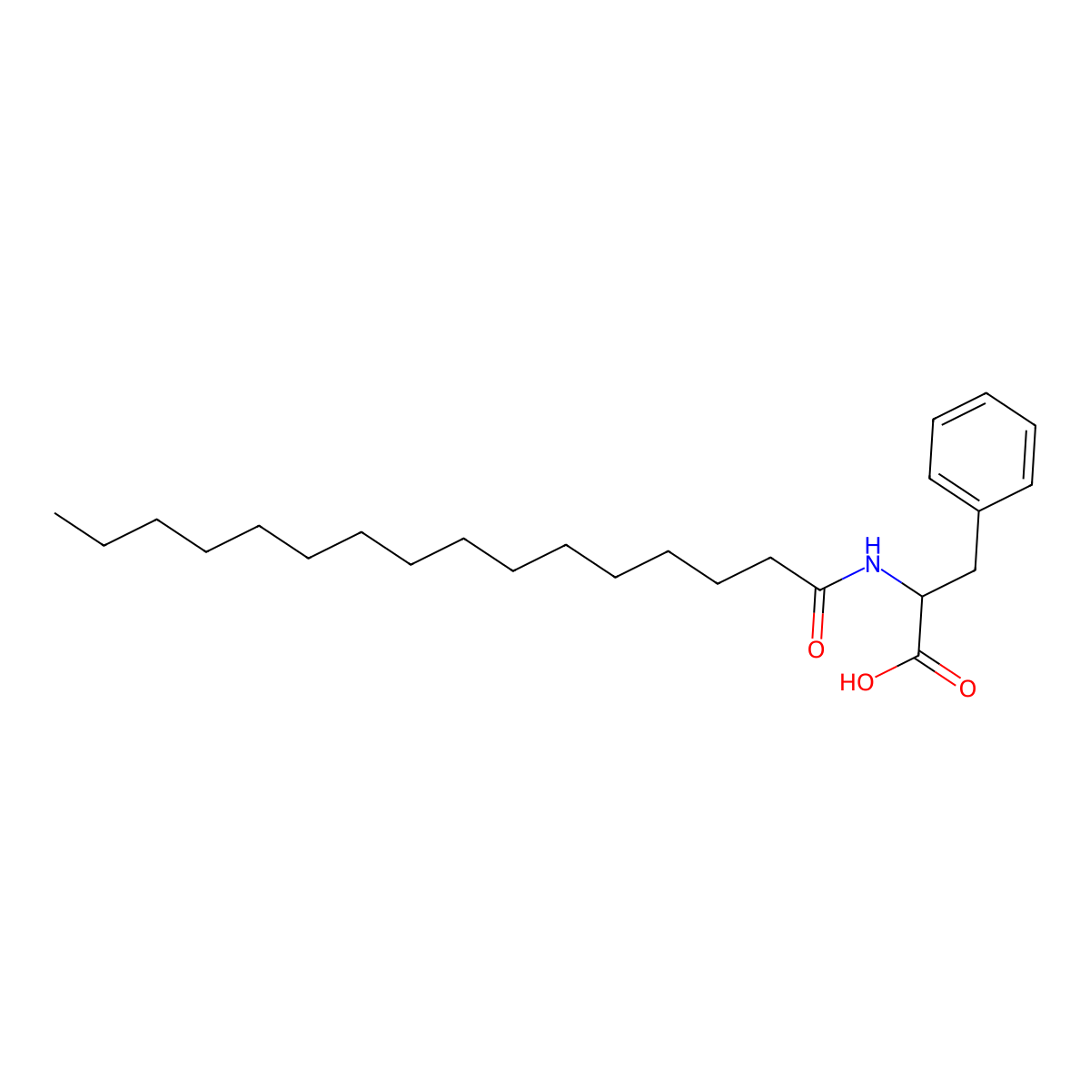 N-Palmitoyl phenylalanine molecular structure, CAS 37571-96-3