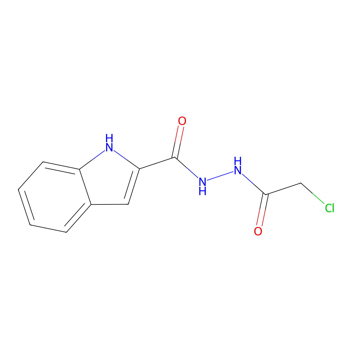 N'-(2-chloroacetyl)-1H-indole-2-carbohydrazide molecular structure, CAS 37574-76-8