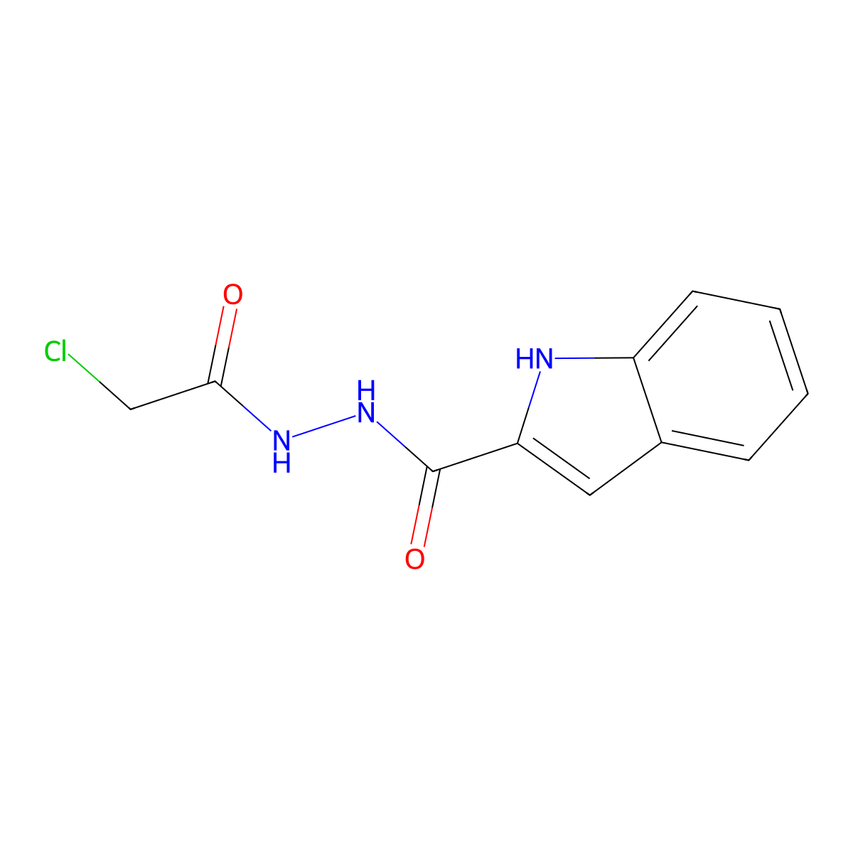 N'-(2-chloroacetyl)-1H-indole-2-carbohydrazide molecular structure, CAS 37574-76-8