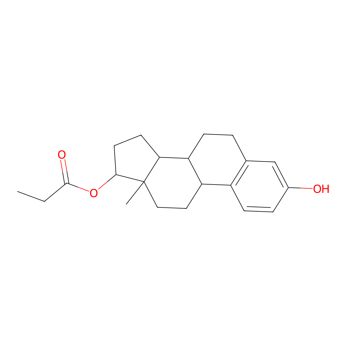 Estradiol, 17-propionate molecular structure, CAS 3758-34-7