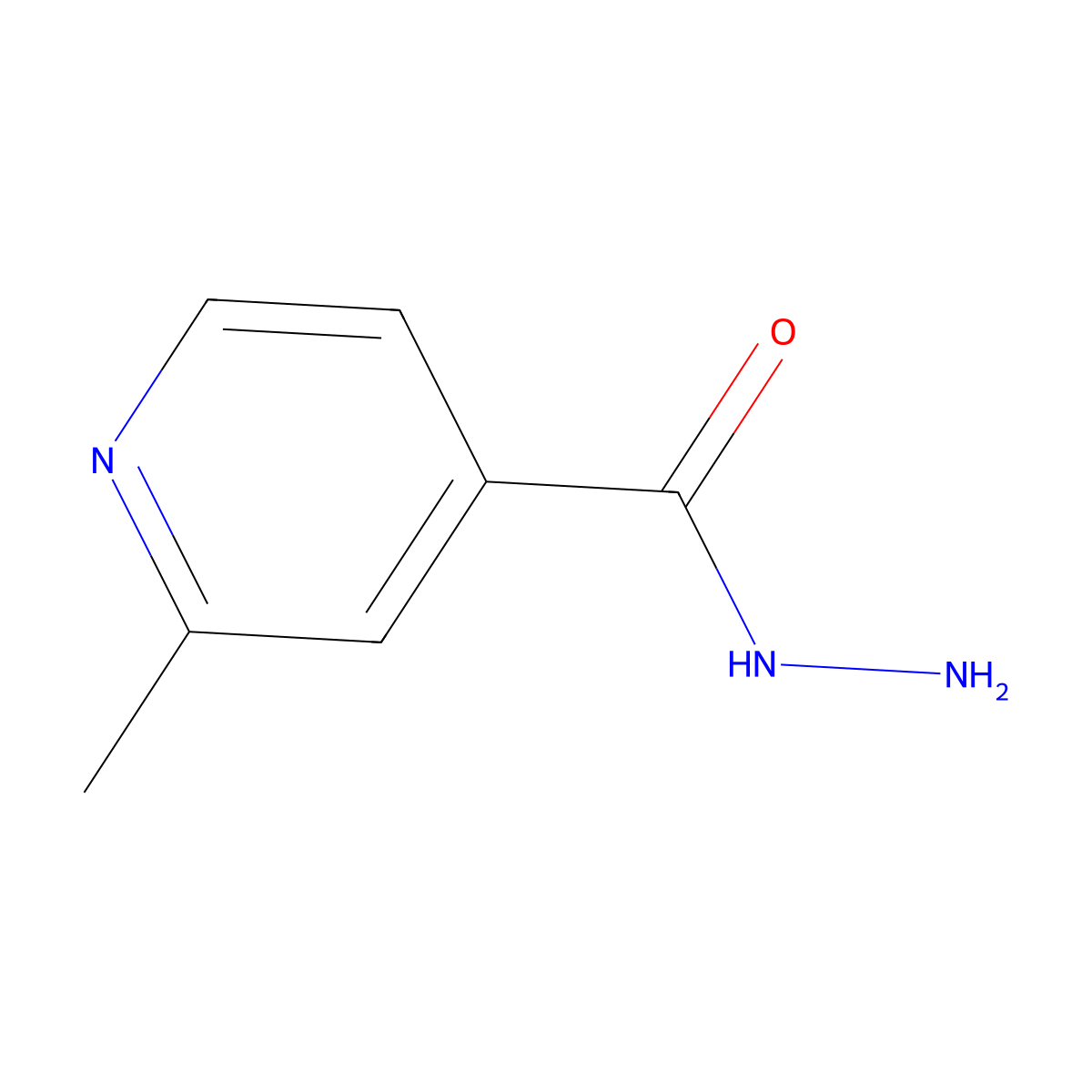 2-Methylisonicotinic acid hydrazide molecular structure, CAS 3758-59-6
