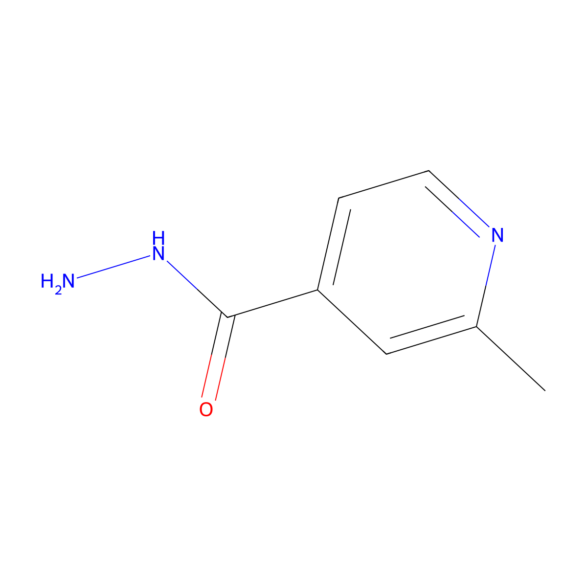 2-Methylisonicotinic acid hydrazide molecular structure, CAS 3758-59-6