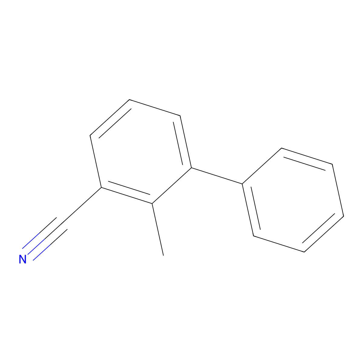 2-Methyl-[1,1'-biphenyl]-3-carbonitrile molecular structure, CAS 37580-53-3